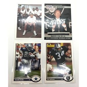 Lot of (4) Cards Football - Favre 627, Davis 786, Smith 172, Jackson 155